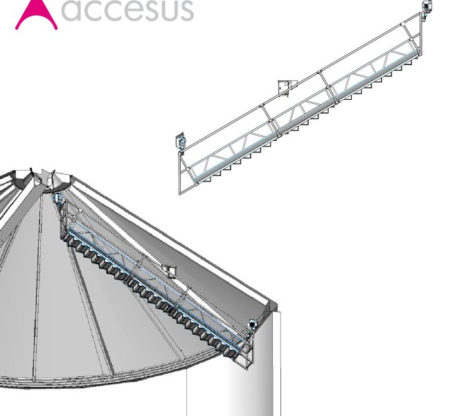Accesus - Andamio Colgante Inclinado para mantenimiento
