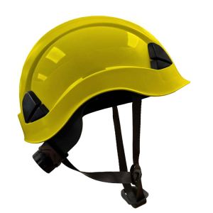 AEL casco amarillo con barbuquejo