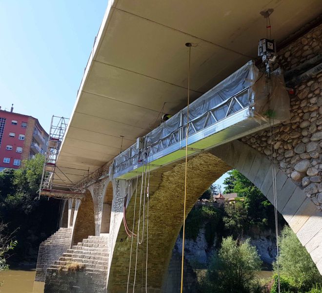 Accesus - Andamio Colgante Komplet para mantenimiento de puentes