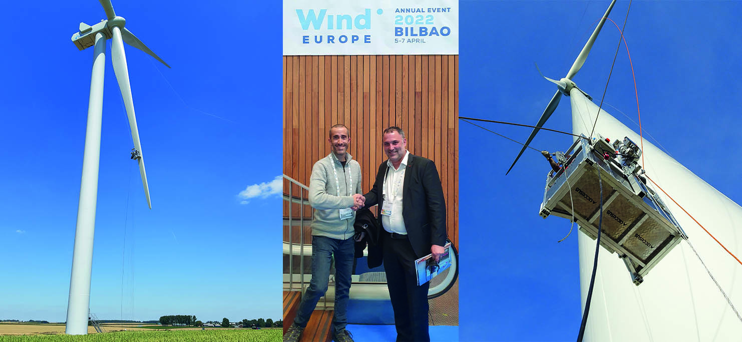 Robur Wind y Accesus firman un acuerdo de colaboración para mantenimiento de palas de aerogeneradores